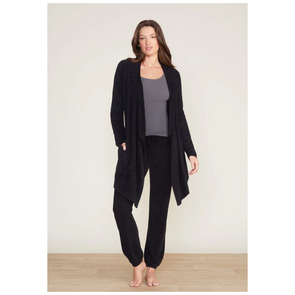 Barefoot Dreams Black Cozychic Lite Island Wrap Waterfall Cardigan Sz.S/M